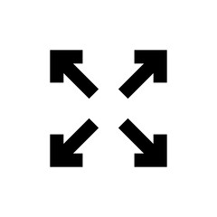 Full screen icon vector. arrow maximize icon four 4 arrows expand icons resize zoom scale icon