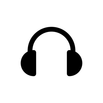 Headphone icon. Customer service or customer support headset or headphones flat vector icon