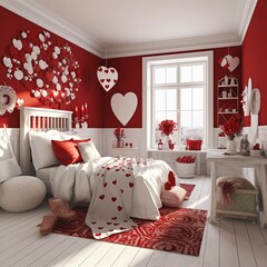 _red_and_white_room_decorated_Valentines_day