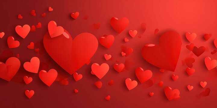 Valentines day vector hearts background template, generative AI