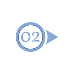 Vector illustration of circle arrow number bullet points from one to twelve 