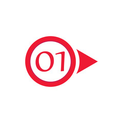 Vector illustration of circle arrow number bullet points from one to twelve 