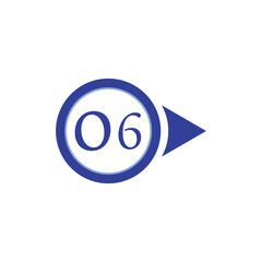 Vector illustration of circle arrow number bullet points from one to twelve 