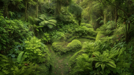ねじれたジャングルのつると樹蔓：密集した熱帯雨林の詳細なアートワーク No.020 | Twisted Jungle Vines and Lianas: A Detailed Artwork of a Dense and Lush Tropical Rainforest Generative AI