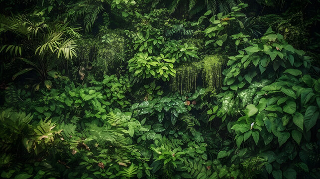 ねじれたジャングルのつると樹蔓：密集した熱帯雨林の詳細なアートワーク No.005 | Twisted Jungle Vines and Lianas: A Detailed Artwork of a Dense and Lush Tropical Rainforest Generative AI