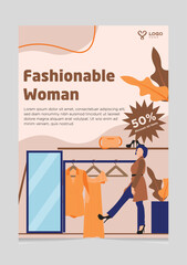 Fashionable Woman Brochure Template suitable for template design, illustration, and business advertising