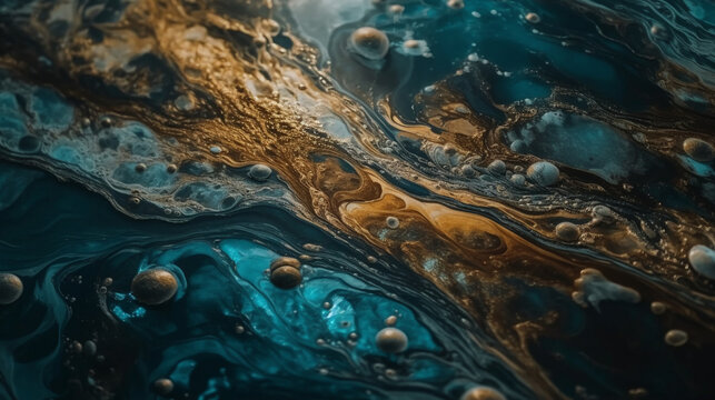 Liquid gold violet background. Generative ai