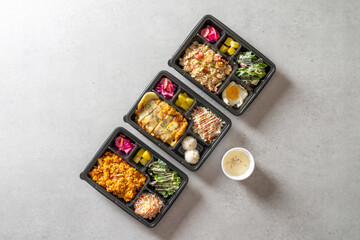 Korean food dish Omurice Lunch box kimchi fried rice Sori Garlic Bacon Fried Rice Tonkatsu Korean food dish Shrimp Alio Olio Egg bacon cream pasta Egg bacon cream Homemade Tonkatsu