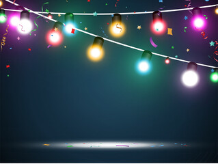 Vector illustration of a light garland on a transparent background.
