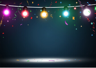 Vector illustration of a light garland on a transparent background.
