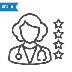 Doctor Rating Icon. Woman Doctor