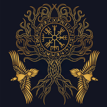 Gold Tree of Life , Yggdrasil vector