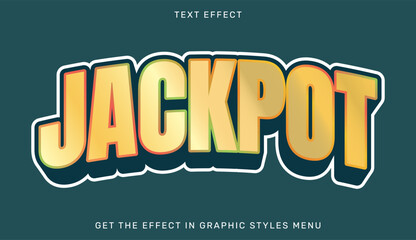 Jackpot editable text effect in 3d style