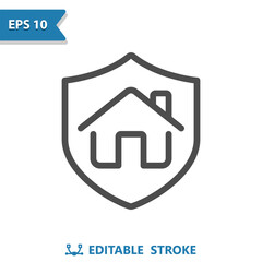 Home Security Icon. House, Shield, Insurance, Real Estate