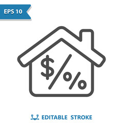 House Icon. Home, Mortgage, Dollar, Price, Percent, Percentage Sign