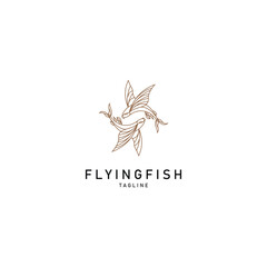 Flying Fish logo design icon vector