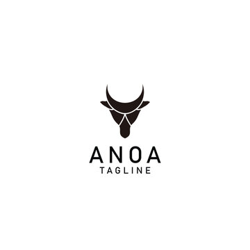 Anoa geometric logo vector icon design template