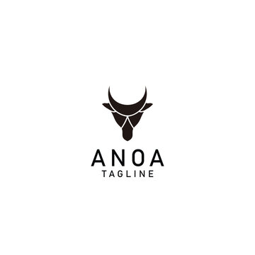 Anoa geometric logo vector icon design template
