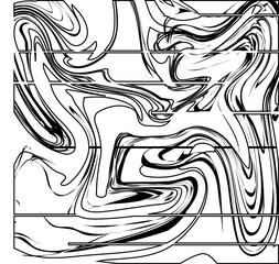 Abstraction with blurry ink and thin straight cuts