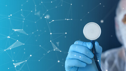 Medical technology in clinic or hospital. Treatment and use of computer technologies in medicine.