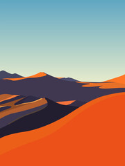Vector landscape with orange desert - 599604747