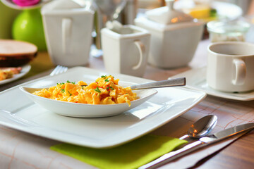 Delicious omelette served for breakfast