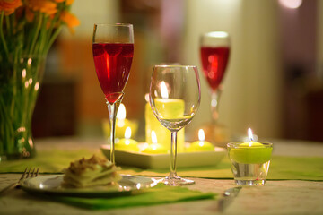 Delicious starter served with cocktail
