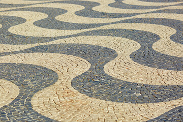 Pavement at Rossio square in Lisbon