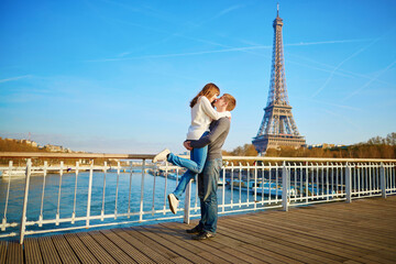Romantic couple having fun in Paris