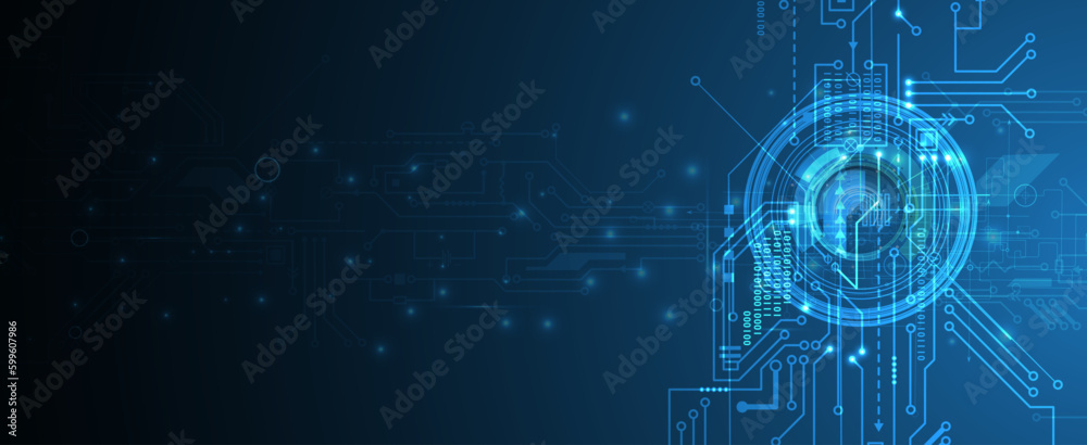 Aufkleber Abstract circuit board futuristic technology processing background