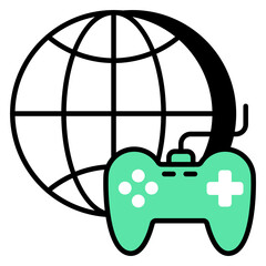 Modern design icon of global gaming 