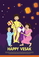 Fototapeta premium vesak day greetings. vesak art 