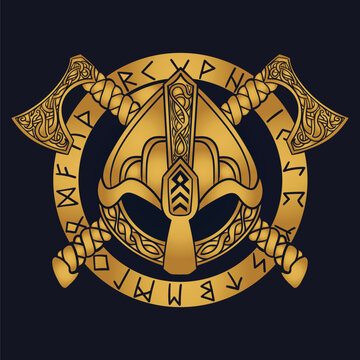 Aegishjalmur viking helm of awe runes vector 2