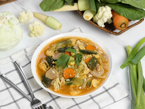 Capcay goreng or cap cai or mix vegetables with chicken and other dishes is the Hokkien-derived term for a popular Chinese Indonesian stir-fried vegetable dish that originates from Fujian cuisine