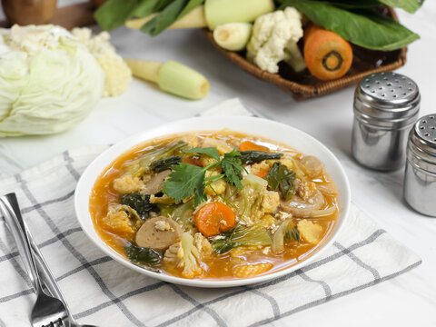 Capcay goreng or cap cai or mix vegetables with chicken and other dishes is the Hokkien-derived term for a popular Chinese Indonesian stir-fried vegetable dish that originates from Fujian cuisine