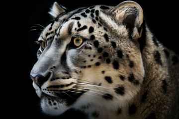 Fototapeta na wymiar Portrait of Snow leopard (Panthera pardus), Generative AI