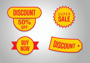 Sale sticker set, big collection of discount tags and button for apps and print. Special offer banners and ribbons. Set of Sale tags or banners, vector eps 10