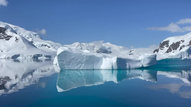 Beautiful Iceberg in Antarctica travel on ship