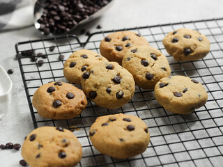 Fresh baked homemade chocolate cookies