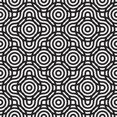 Obraz premium Overlapping Circles And Rounded Shapes Seamless Pattern 