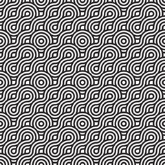 Overlapping Circles And Rounded Shapes Seamless Pattern 