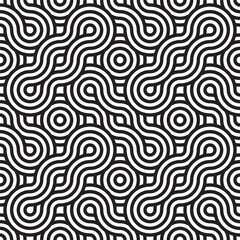 Obraz premium Overlapping Circles And Rounded Shapes Seamless Pattern 