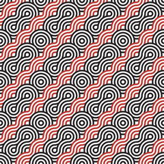 Overlapping Circles And Rounded Shapes Seamless Pattern 