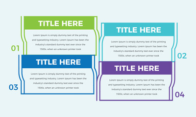 Vector colorful business 4 steps infographic elements design. Modern simple infographic design template. business infographic design 