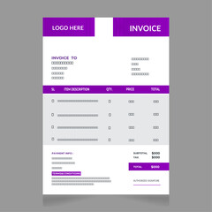 Clean invoice design.