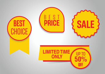 Sale sticker set, big collection of discount tags and button for apps and print. Special offer banners and ribbons. Set of Sale tags or banners, vector eps 10