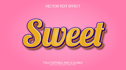 Sweet 3D Fully Editable Eps Vector Text Effect