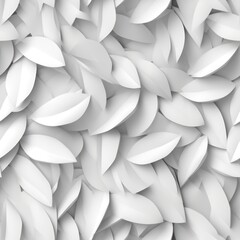 Seamless pattern of white textured leaves shadowed background