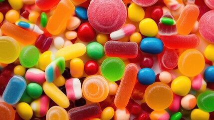 colorful candy background. Generative AI