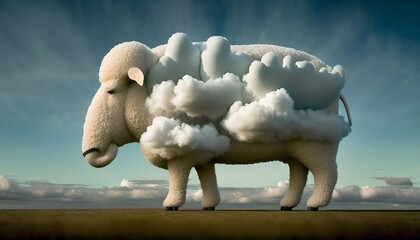elephant animal shaped cloud generative ai design illustration
